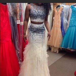 2 Piece Jeweled Prom Dress